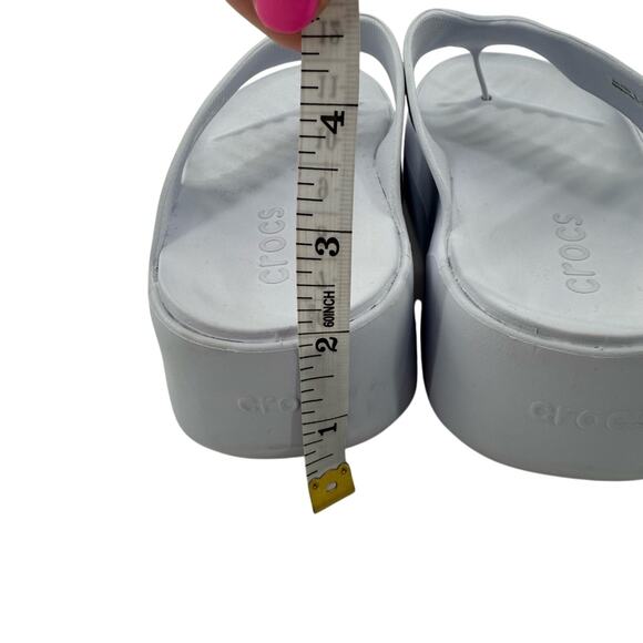 Crocs Getaway Platform Chunky Flip Flop White Stucco Size 8 - Picture 9 of 11